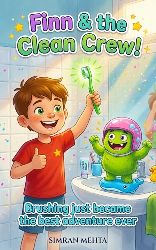 Book cover: Finn And The Clean Crew: Brushing Just Became the Best Adventure Ever by Simran Mehta — Nonu Ventures