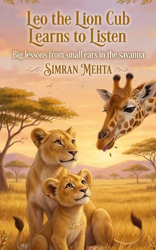 Book cover: LEO THE LION CUB LEARNS TO LISTEN: A Fun Jungle Adventure Teaching Kids Ages 1-5 Active Listening Skills Like Eye Contact and Waiting Their Turn by Simran Mehta — Nonu Ventures