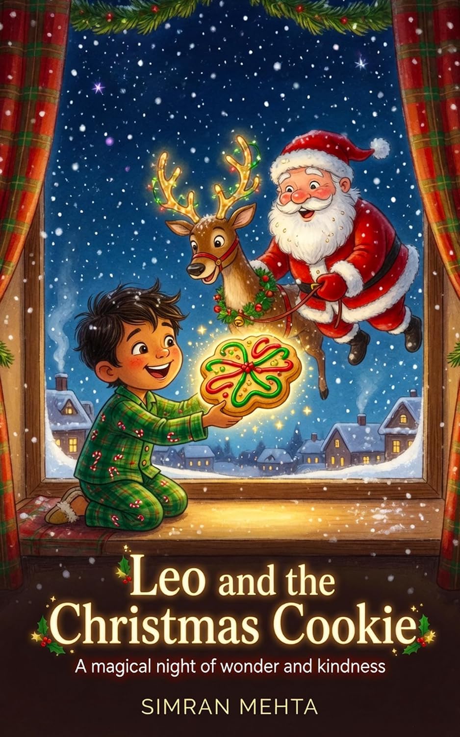 Book cover: Leo and the Christmas Cookie: Heartwarming Holiday Tale of Sharing Joy and Magic by Simran Mehta — Nonu Ventures