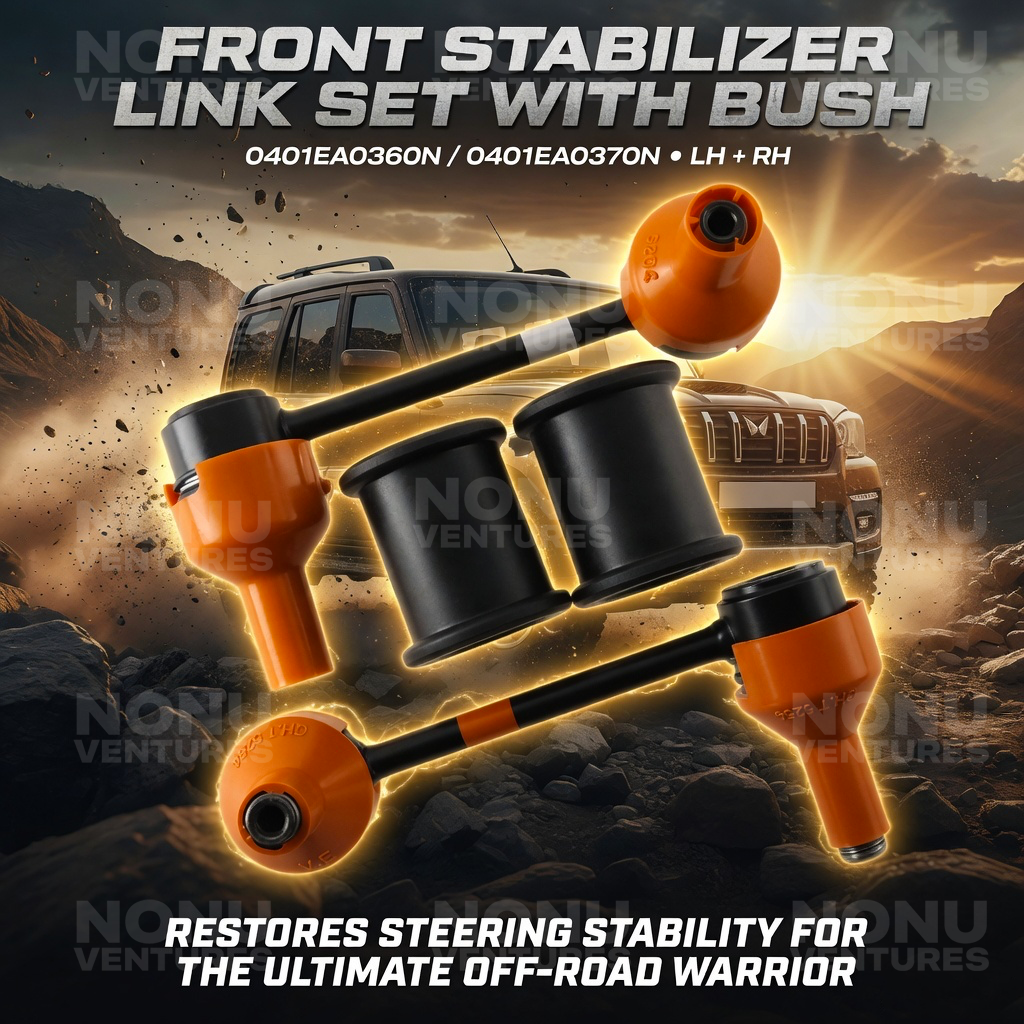 0401EA0360N Front Stabilizer Link Set with Bush | Mahindra Scorpio OEM | Nonu Ventures Front Stabilizer Link Set with Bush product photo — Mahindra OEM 0401EA0360N for Mahindra Scorpio — Nonu Ventures