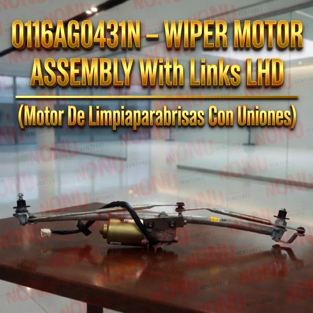 0116AG0431N Wiper Motor With Links LHD | Goa / Scorpio LHD OEM | Nonu Ventures Wiper Motor With Links LHD product photo — Mahindra OEM 0116AG0431N for Goa / Scorpio LHD — Nonu Ventures