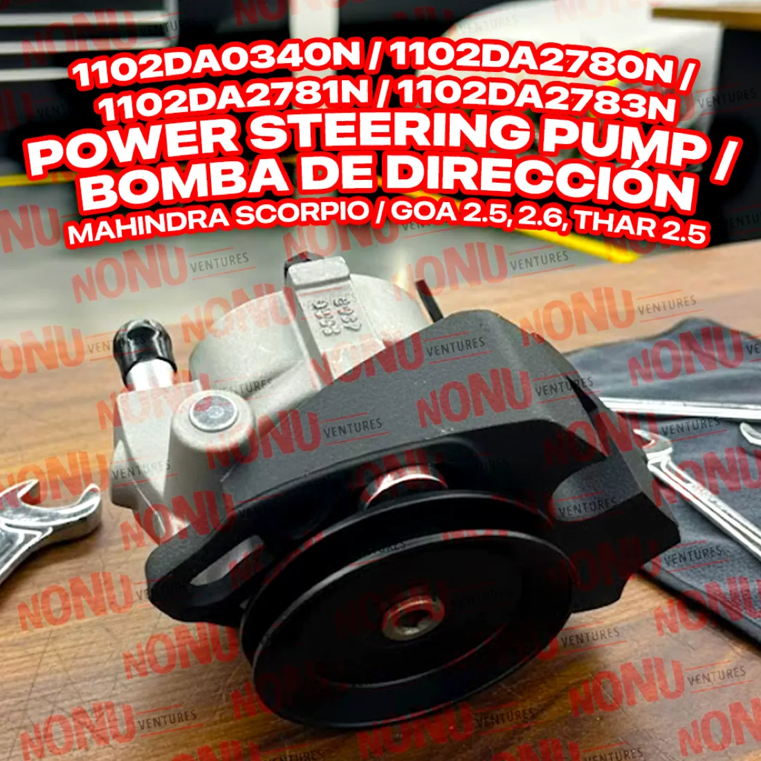 1102DA0340N Power Steering Pump | Mahindra Scorpio OEM | Nonu Ventures Power Steering Pump product photo — Mahindra OEM 1102DA0340N for Mahindra Scorpio — Nonu Ventures