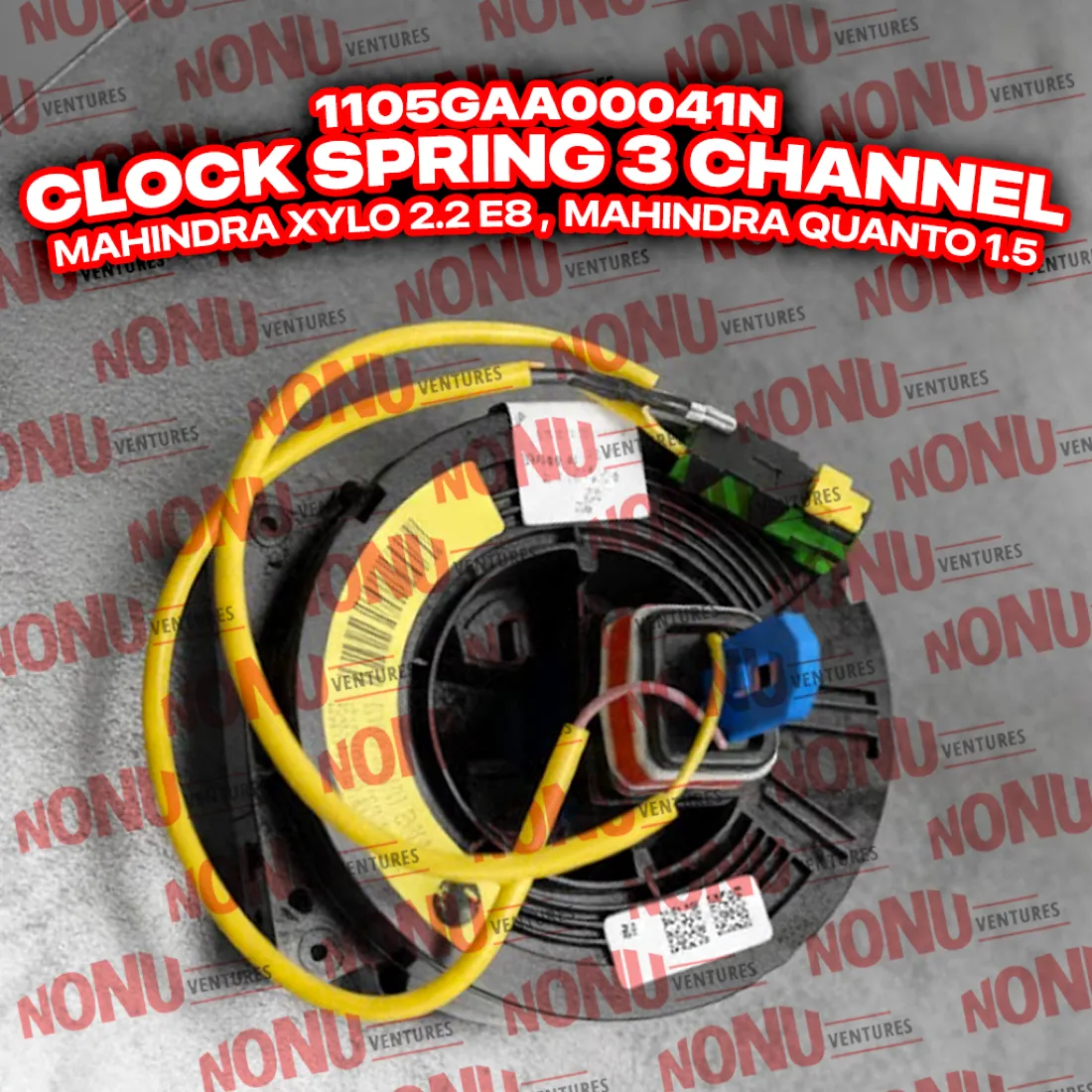 Clock Spring 3 Channel product photo — Mahindra OEM 1105GAA00041N for Xylo & Quanto — Nonu Ventures