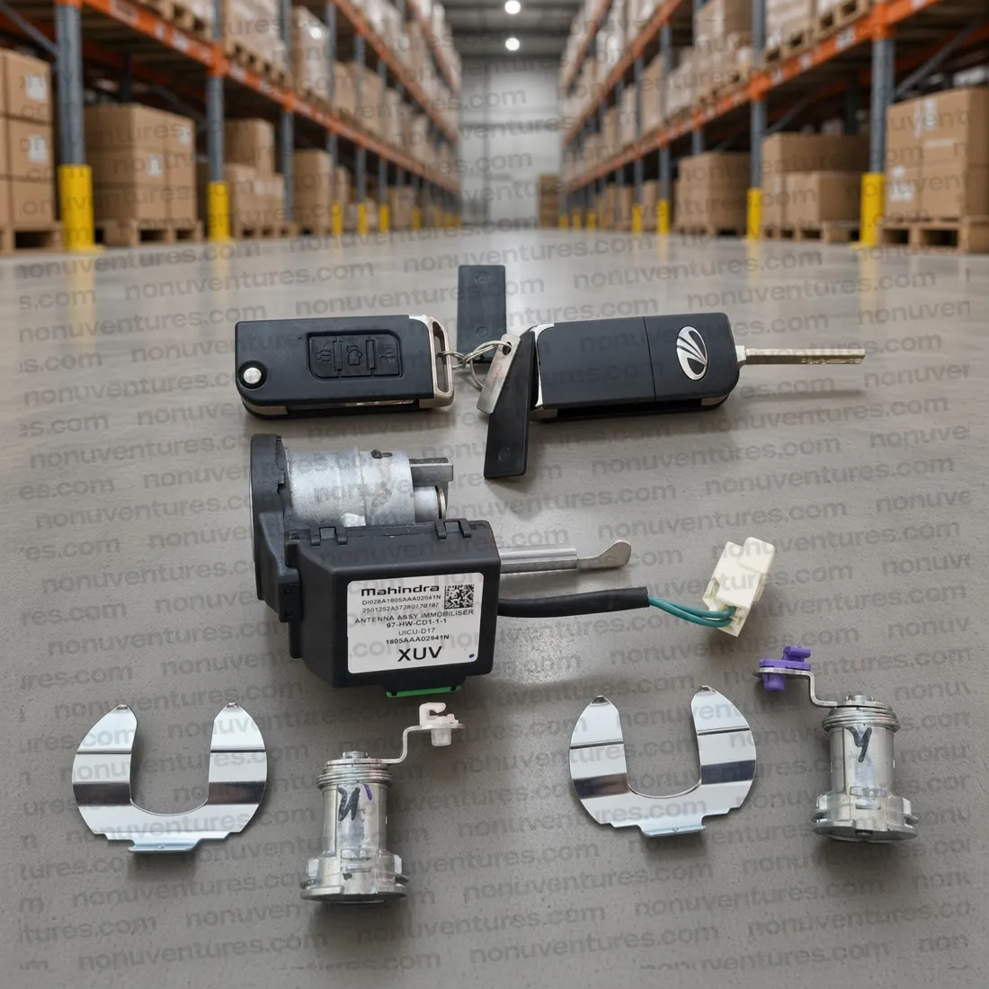 Lock Cylinder & Ignition Switch Set product photo — Mahindra OEM 0114AAW00641N for Mahindra XUV500 — Nonu Ventures