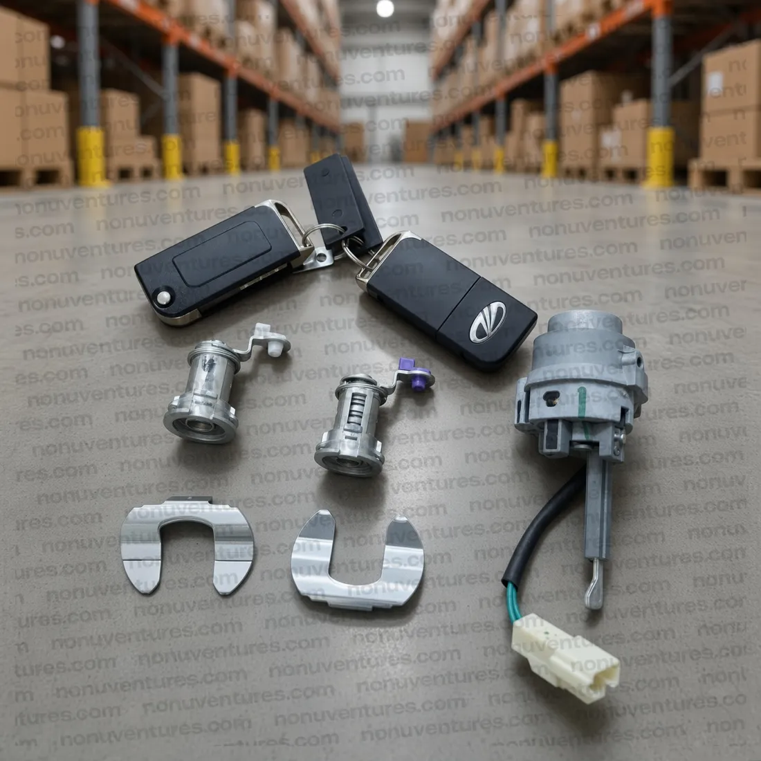 S0114A000131N Lock Set & Ignition Switch — Without Immobiliser | Mahindra XUV500 OEM | Nonu Ventures Lock Set & Ignition Switch — Without Immobiliser product photo — Mahindra OEM S0114A000131N for Mahindra XUV500 — Nonu Ventures